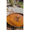 Dekoracyjne Lustro Wodne z Metalu - Okragłe Oczko Wodne w kolorze rdzawym corten srednica 80cm Plus stelaż - nóżki w zestawie